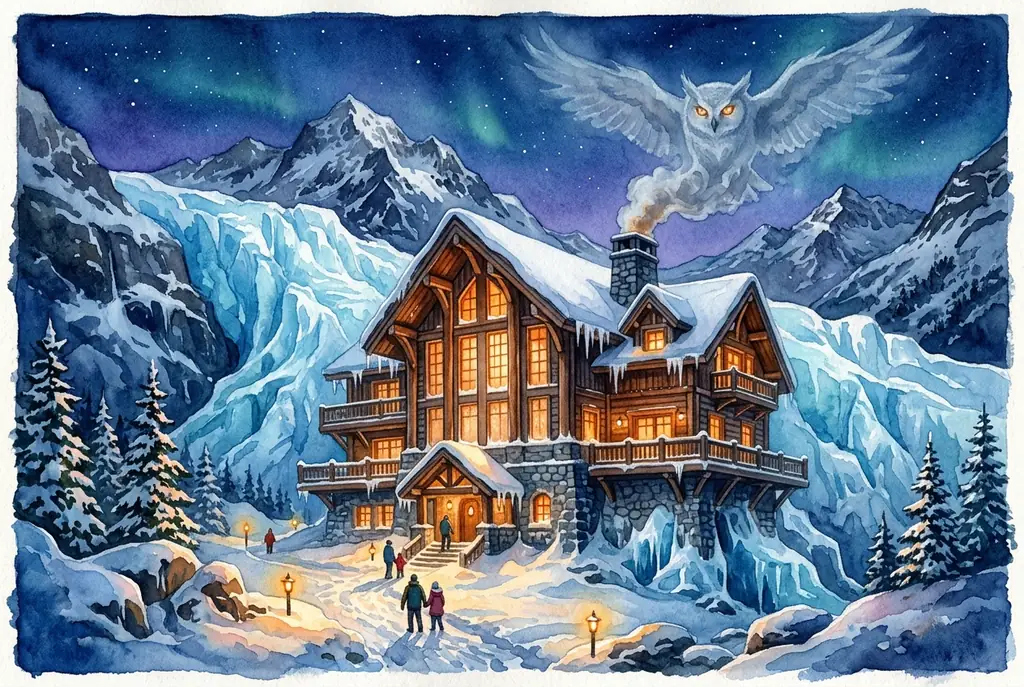 The glowing glacier curling lodge